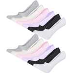 6 12 Paar Damen Füßlinge Ballerina Unsichtbare Sneaker Sport Socken mit Rutschfest Silikon,