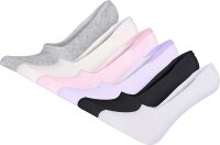 6 Paar Damen Füßlinge Ballerina Unsichtbare Sneaker Sport Socken mit Rutschfest Silikon, 6 Paar, Mix/35-38