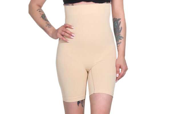 Damen Bauch-Weg-Effekt Formt Sofort Body Shaper Nahtlos Hohe Taille;  Beige-XL/XXL