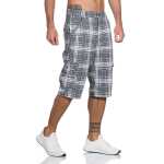 Herren 3/4  Kurze Hose Bermuda Shorts Karo Sommer,