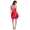 Damen kurzes Satin Negligé Nachtkleid Nachthemd Satin; Weinrot/S
