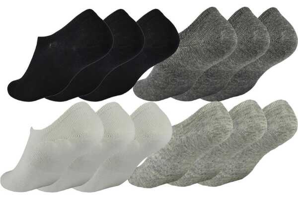 6 Paar Damen Herren Füßlinge Sneaker Sport Socken, 35-38 39-42 43-46