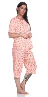 Damen Pyjama 2 teiliger Schlafanzug Hausanzug 3/4 Sommer; Aprikose/XL/42