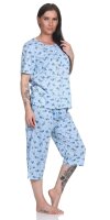 Damen Pyjama 2 teiliger Schlafanzug Hausanzug 3/4 Sommer; M L XL 2XL