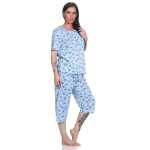 Damen Pyjama 2 teiliger Schlafanzug Hausanzug 3/4 Sommer; M L XL 2XL