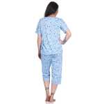 Damen Sommer Pyjama 2 teilig Schlafanzug 3/4 Hose; M L XL 2XL