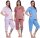 Damen Sommer Pyjama 2 teilig Schlafanzug 3/4 Hose; M L XL 2XL