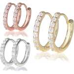 Ohrringe Paar 925 Sterling Silber 18K Vergoldet; 6, 7, 8, 9, mm