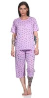 Damen Pyjama 3/4 Hose & Shirt Schlafanzug Hausanzug...
