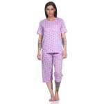 Damen Pyjama 3/4 Hose & Shirt Schlafanzug Hausanzug Sommer; M L XL 2XL