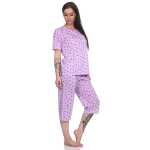 Damen Pyjama 3/4 Hose & Shirt Schlafanzug Hausanzug Sommer; M L XL 2XL