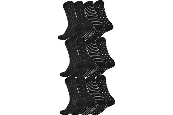 12 Paar Herren Socken Muster klassischer Form Freizeit Anzug Business,  12 Paar, Mix9/43-46