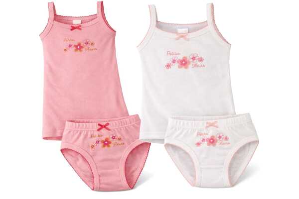 Mädchen Unterwäsche Set Baumwolle Kinder Unterhemd Slip Weiß Rosa Kinderwäsche