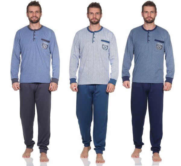Herren Pyjama Winter Schlafhose und Shirt Baumwolle; S M L XL 2XL