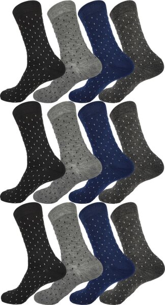 12 Paar Herren Socken Muster klassischer Form Freizeit Anzug Business,  12 Paar, Mix12/43-46