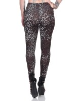 Damen Basic Leggings,  Leo-Schwarz/L/40