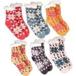 Kuschelsocken Winter Anti Rutsch Winter Socken, Hausschuhe, Strick Fleece Gefütterte Warme
