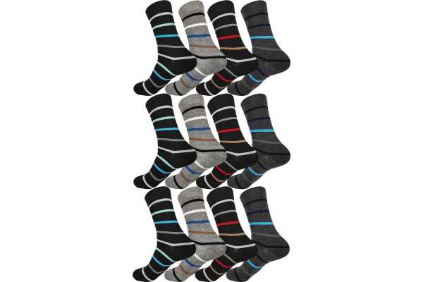 12 Paar Herren Socken Muster klassischer Form Freizeit Anzug Business, 12 Paar, Mix16/39-42