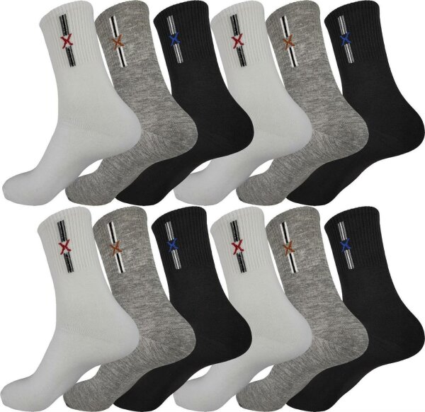 12 Paar Herren Socken Muster klassischer Form Freizeit Sport 12 Paar, Mix18/39-42