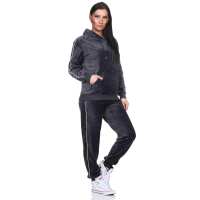 Damen Jogginganzug Nicki-Anzug mit Kapuzen hoodie: Grau/M