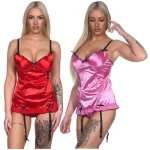 Damen kurzes Negligé mit Cups Nachtkleid Spitze...
