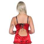 Damen kurzes Negligé mit Cups Nachtkleid Spitze mit String; Gr. 36 38 40 42