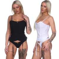 Damen Corsagen Top Set mit String & Strapsen –...