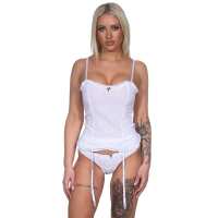 Damen Corsagen Top Set mit String & Strapsen –...