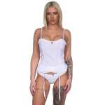 Damen Corsagen Top Set mit String & Strapsen – Verführerische Spitze Dessous Nachtwäsche 2-teilig