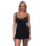Damen kurzes Negligé mit Cups Nachtkleid Spitze;...