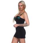 Damen kurzes Negligé mit Cups Nachtkleid Spitze; Cup B C