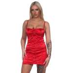 Damen Negligé Satin Nachtkleid; Gr. S M L