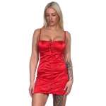 Damen Negligé Satin Nachtkleid; Gr. S M L