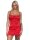 Damen Negligé Satin Nachtkleid;  Rot/L/40