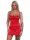 Damen Negligé Satin Nachtkleid;  Rot/L/40