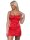 Damen Negligé Satin Nachtkleid;  Rot/L/40