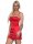 Damen Negligé Satin Nachtkleid;  Rot/L/40