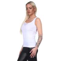 Damen Unterhemd 2er Set - 100% Baumwolle, Mit Spitze,