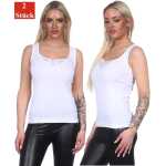 Damen Unterhemd 2er Set - 100% Baumwolle, Mit Spitze,