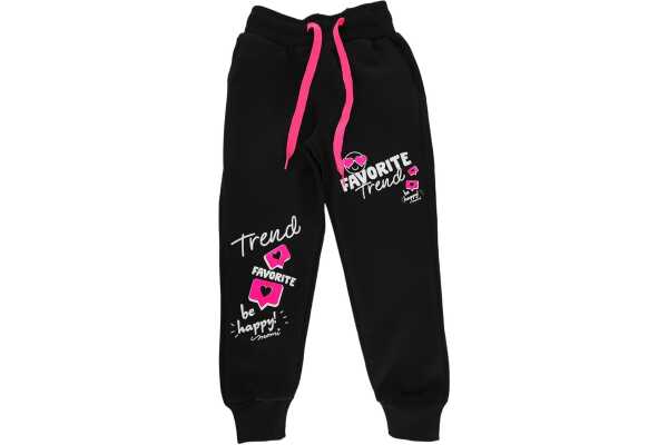 Mädchen Jogginghose Sporthose Trainingshose Freizeithose Schwarz/170