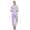 Damen Pyjama Hose & Shirt Schlafanzug Pyjama-Set; Flieder/L