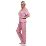 Damen Pyjama lange-hose mit kurzarm-Shirt Schlafanzug; Gr. M L XL XXL