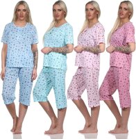 Damen Pyjama 3/4 Hose & Shirt Sommer Schlafanzug; Gr....