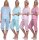 Damen Pyjama 3/4 Hose & Shirt Sommer Schlafanzug; Gr. M L XL 2XL