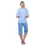 Damen Pyjama 3/4 Hose & Shirt mit Blumenmuster; Gr. M L XL 2XL