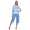 Damen Pyjama 3/4 Hose & Shirt mit Blumenmuster; Gr. M L XL 2XL