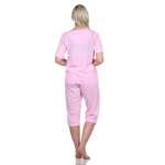 Damen Capri Pyjama mit kurzen Ärmeln; Gr. M L XL XXL