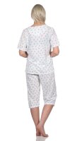 Damen Capri Pyjama mit kurzen Ärmeln; Gr. M L XL XXL