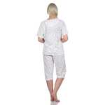Damen Capri Pyjama mit kurzen Ärmeln; Gr. M L XL XXL