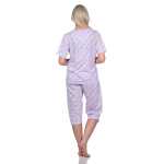 Damen Capri Pyjama mit kurzen Ärmeln; Gr. M L XL 2XL